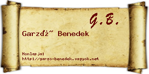 Garzó Benedek névjegykártya